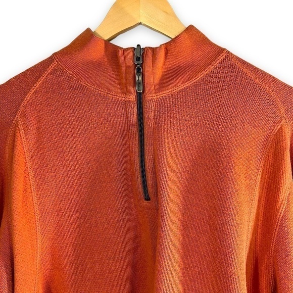 4 for $40 SALE! Tommy Bahama Reversible Half Zip Pullover, Orange/Brown, Size L - Picture 3 of 10